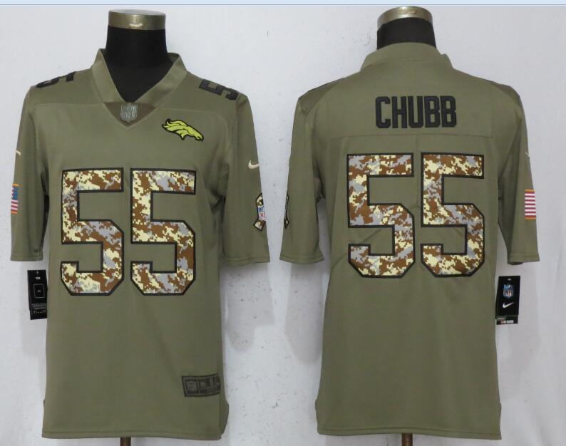 Men Denver Broncos #55 Chubb Olive Camo Carson 2017 Salute to Service Limited Nike NFL Jerseys->women nfl jersey->Women Jersey